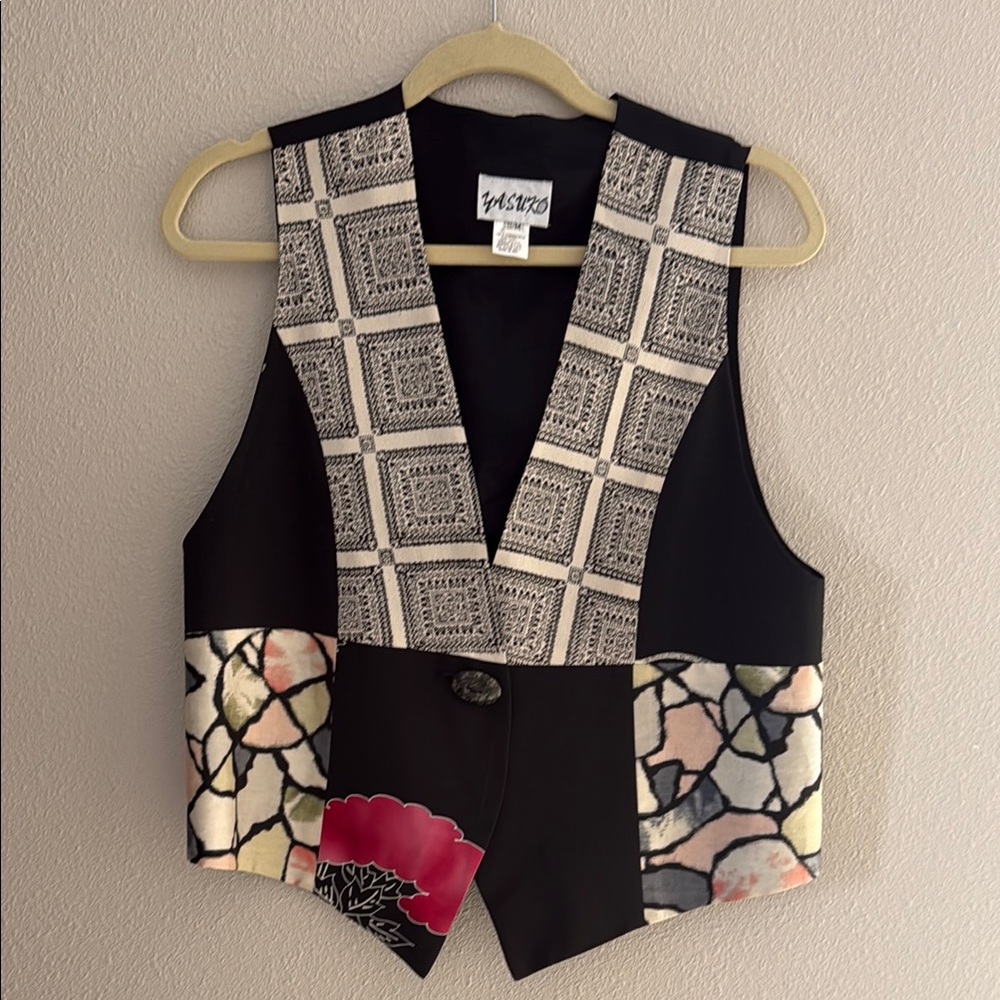 Yasuko Kimono Silk Patchwork Vest - S/M
